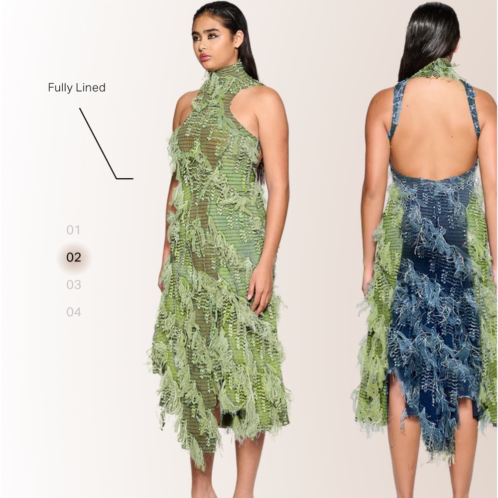 CouCoo Dress KHAO Moss Green and Blue Blood in Medium w/ Tags!